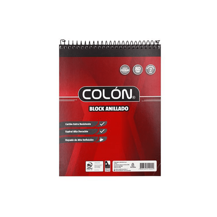 BLOCK ANILLADO COLON MATEMATICAS 80 HOJAS
