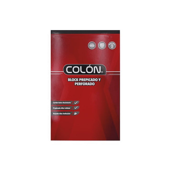 BLOCK COLON 5MM PREPICADO OFICIO 80 HOJAS