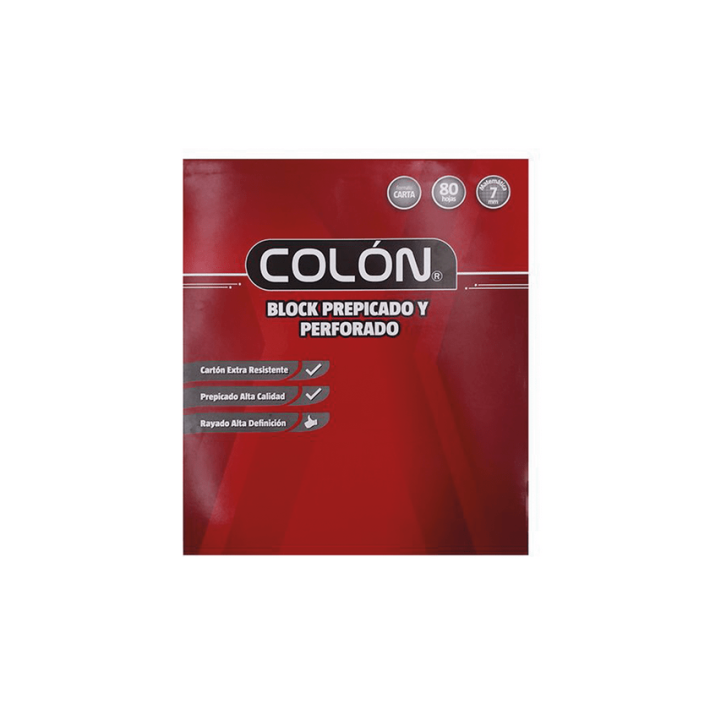 BLOCK COLON 7MM PREPICADO CARTA 80 HOJAS