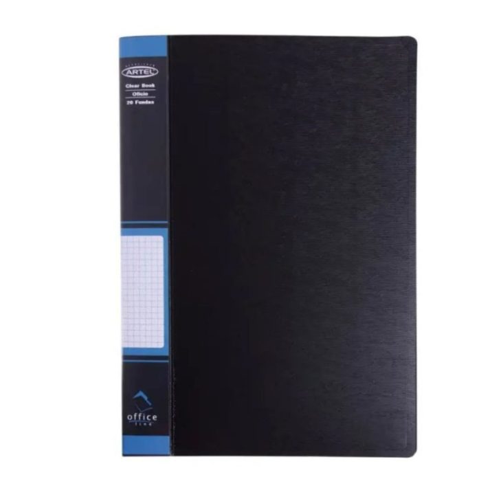 CARPETA CARTA ARTEL CON 20 FUNDAS COLOR NEGRO
