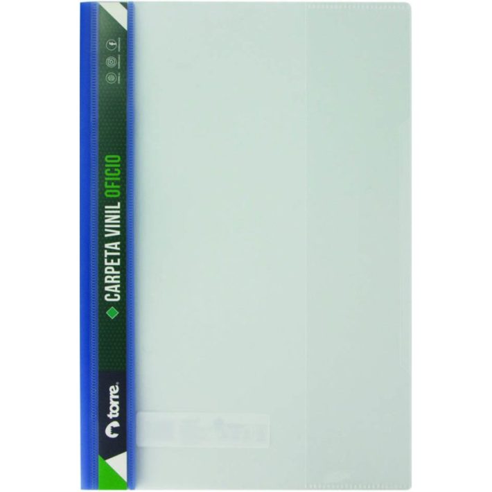 CARPETA OFICIO VINIL TORRE LOMO AZUL ACCOCLIP METALICO