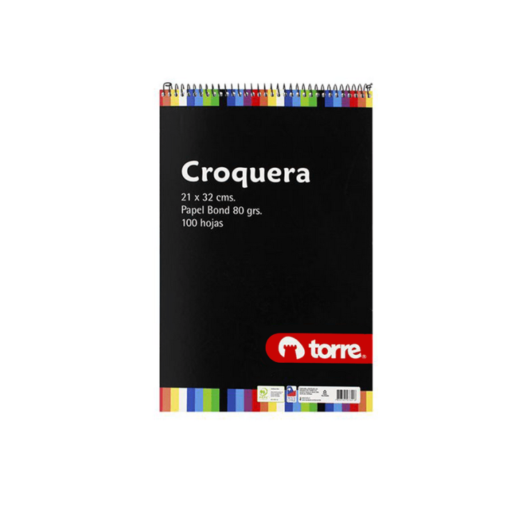 CROQUERA TORRE OFICIO ESPIRAL 100 HOJAS