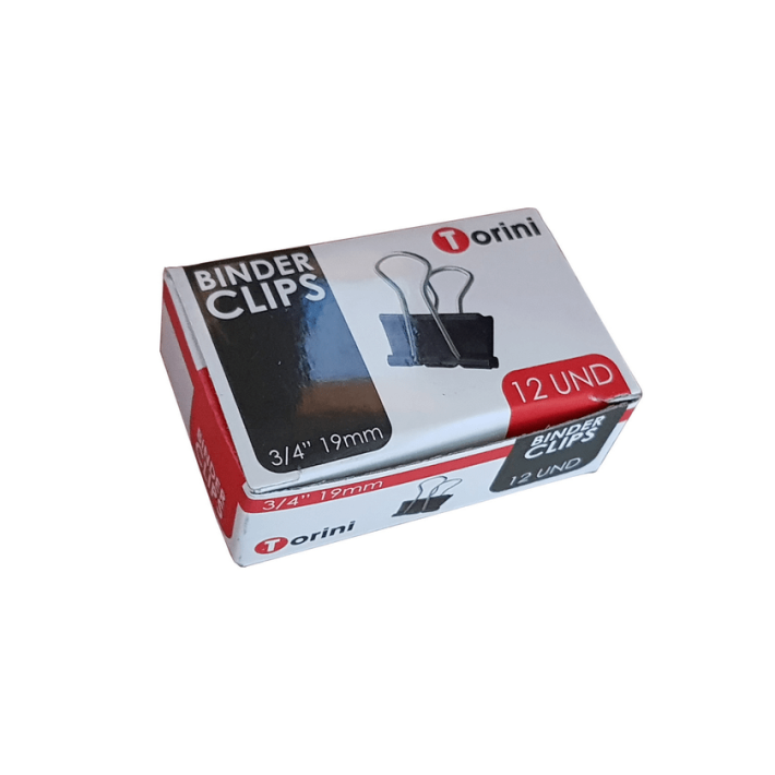 DOBLE CLIP TORINI 19 MM CAJA 12 UNIDADES