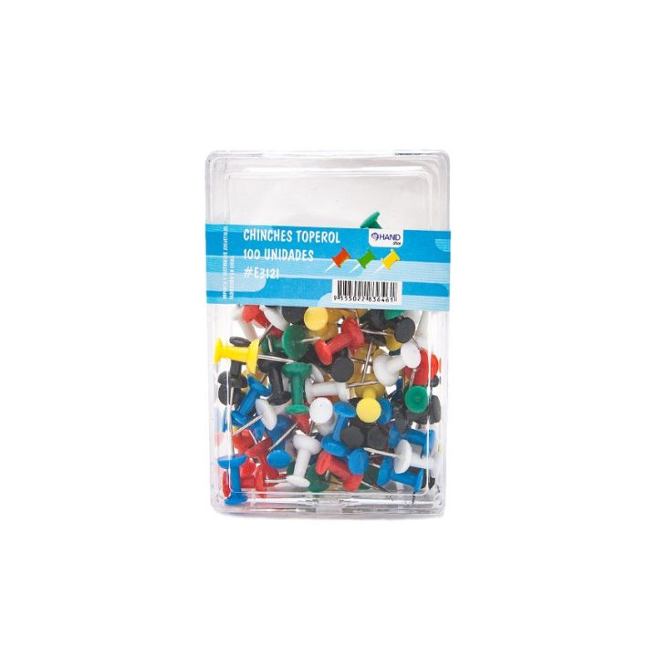 PUSH PINS DE COLORES HAND 100 UNIDADES